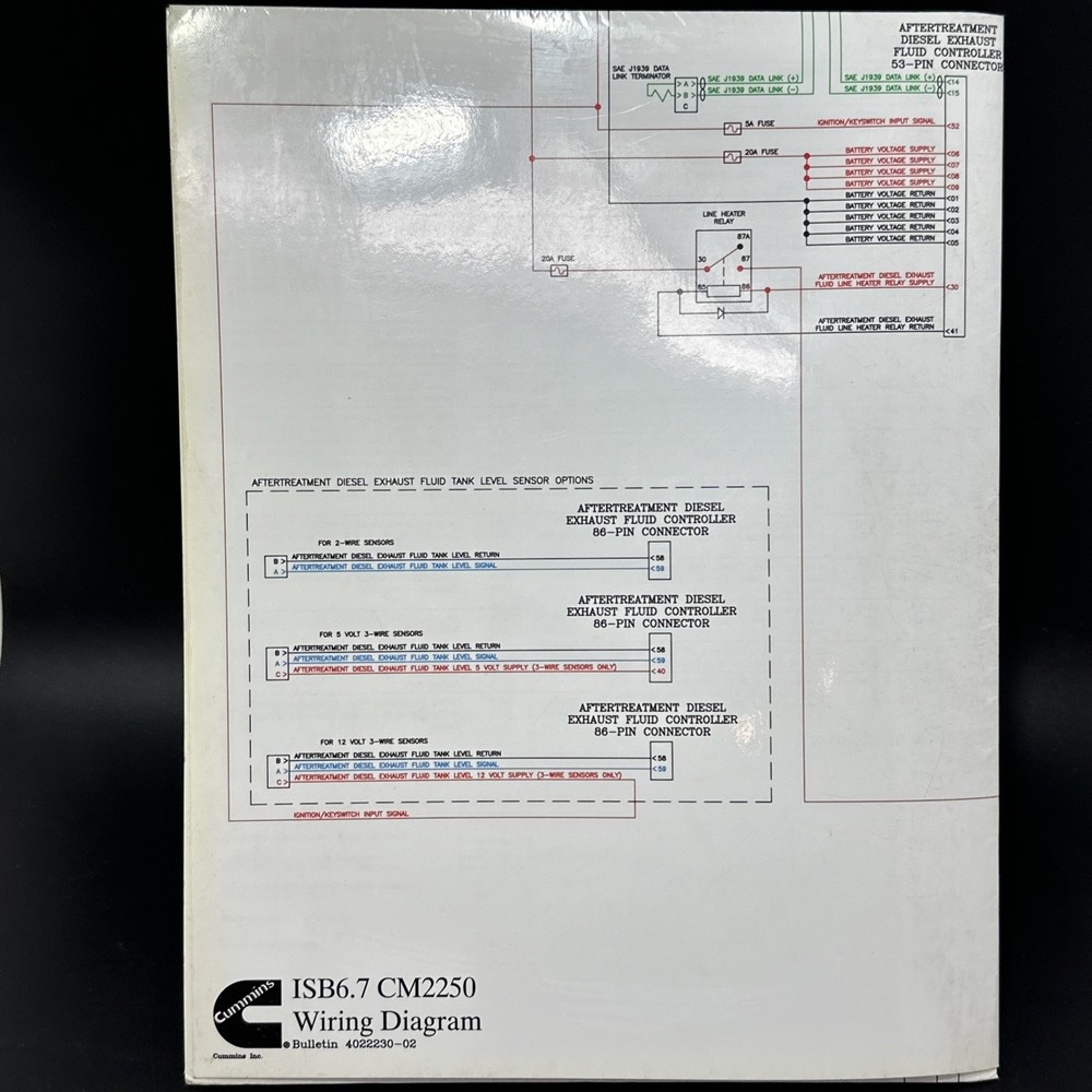 Cummins ISB6.7 Engine CM2250 Wiring Diagram Electrical Schematic 4022230-02